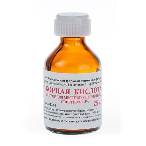 Борной кислоты спиртовой раствор 3% 25 мл