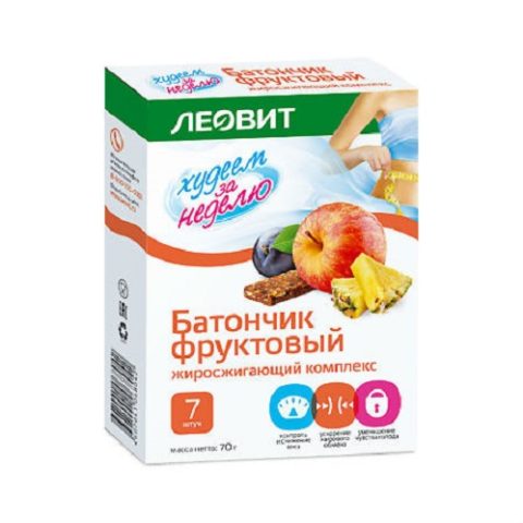 Худеем за неделю батончик фруктовый Жиросжигающий комплекс №7