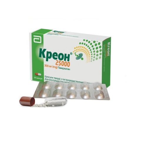 Креон 25000 капсулы по 300 мг №20